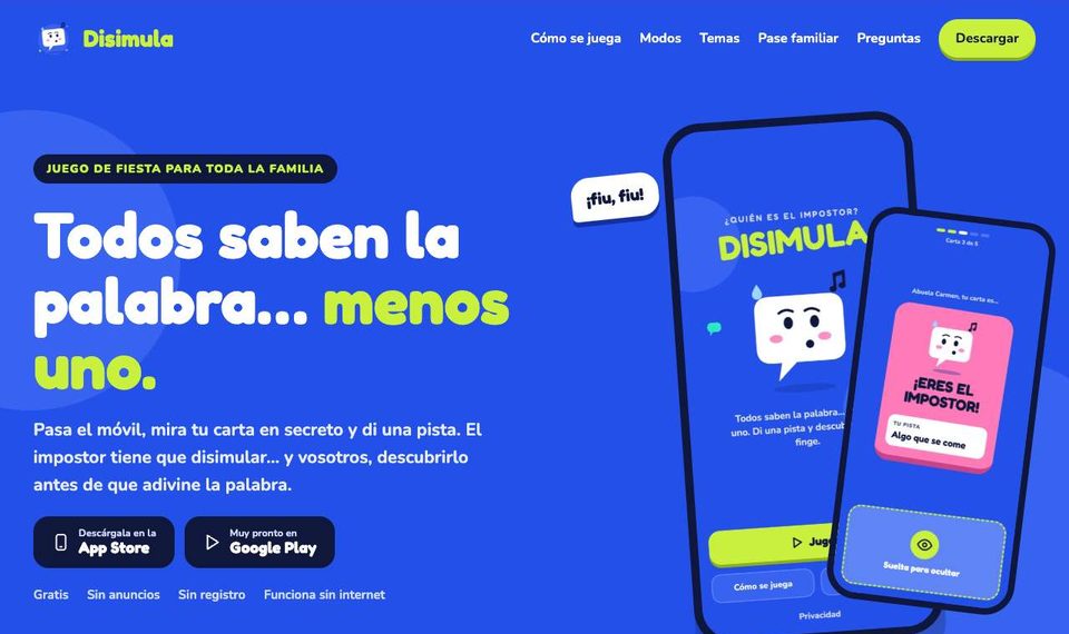 Página de Disimula