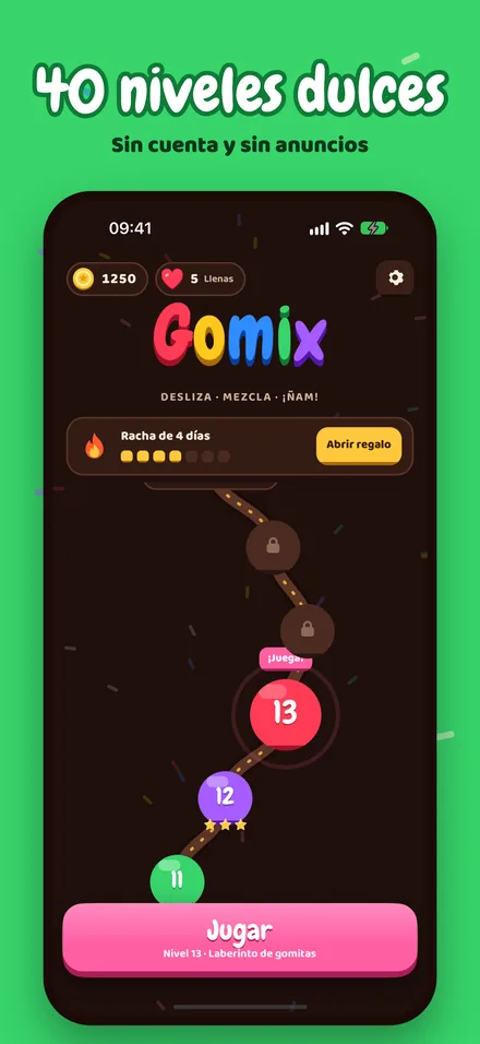 Mapa de la Fábrica de Gomitas con los niveles superados