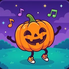 Una calabaza bailando con zapatillas